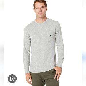 Polo Ralph Lauren Men’s Waffle -Knit Thermal Size XL Grey Heather Color